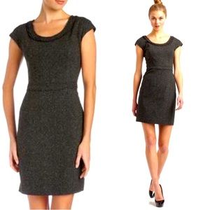 Rebecca Taylor Virgin Wool Boucle Tweed Gray Sleeveless Sheath Dress (size 10)